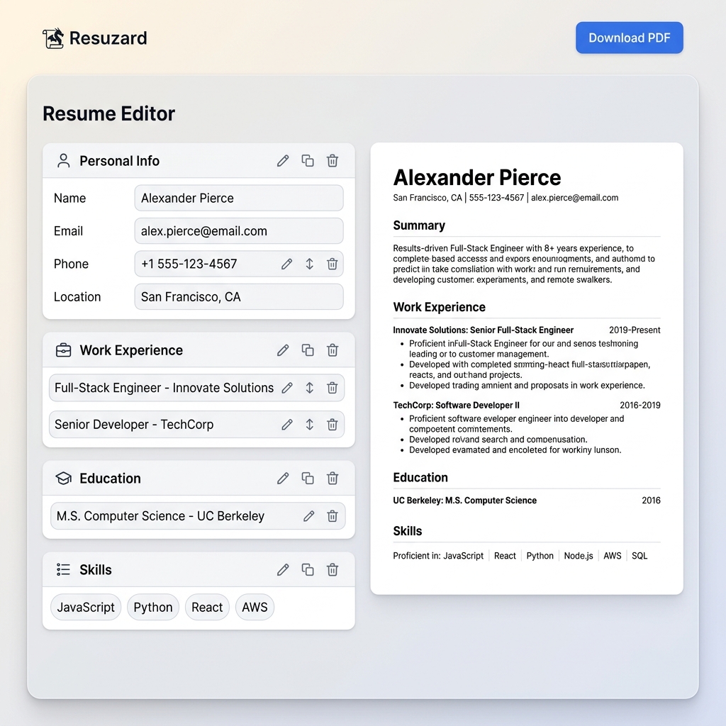 Resume Builder Preview
